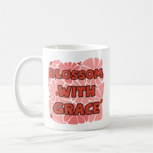 blossom with grace pink wildflower coffee mug