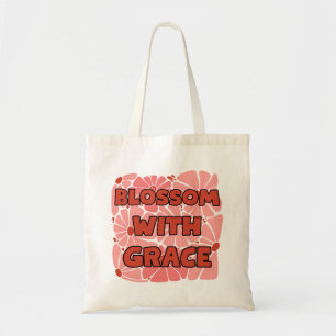 blossom with grace pink wildflower tote bag