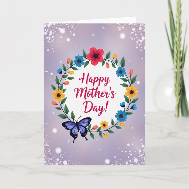 Blossom Wreath Mothers Day Card (Front)