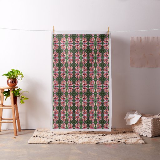 Blossom Wreath Of Pale Pink Frangipani Fabric