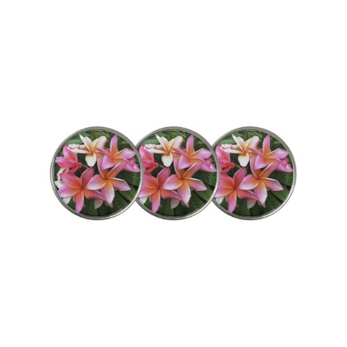 Blossom Wreath Of Pale Pink Frangipani Golf Ball Marker