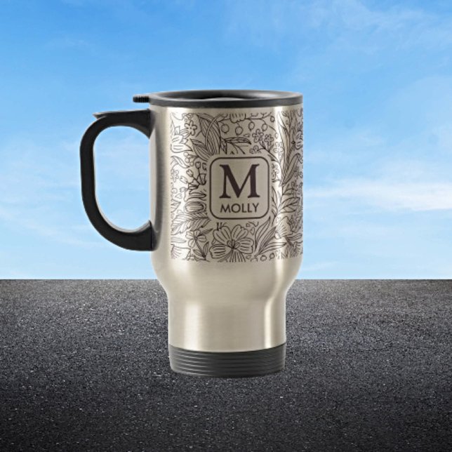Blossom Your Day: Personalized Floral Travel Mug (Creator Uploaded)