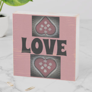Blossomed Hearts Wooden Box Sign