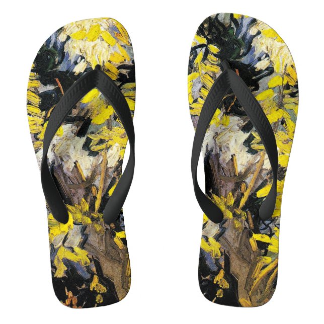 Blossoming Acacia Branches (1890) Vincent Van Gogh Flip Flops (Footbed)