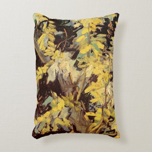 Blossoming Acacia Branches by Vincent van Gogh Accent Pillow