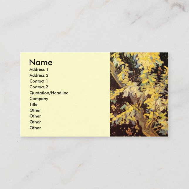Blossoming Acacia Branches by Vincent van Gogh Business Card (Front)