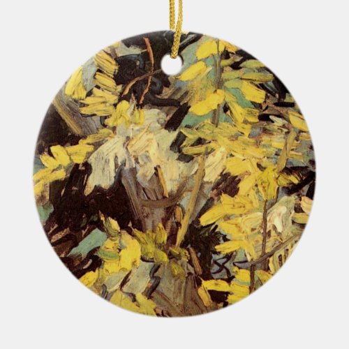 Blossoming Acacia Branches by Vincent van Gogh Ceramic Ornament