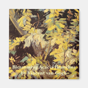 Blossoming Acacia Branches by Vincent van Gogh Magnet