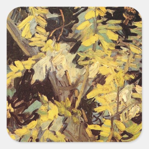 Blossoming Acacia Branches by Vincent van Gogh Square Sticker