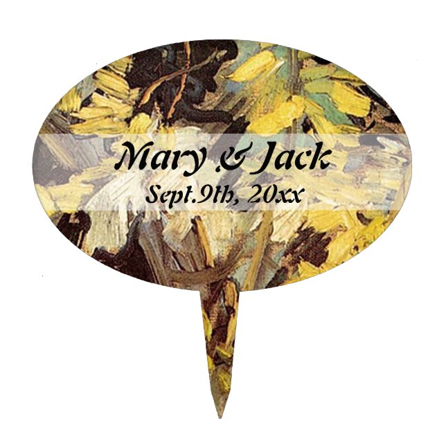 Blossoming Acacia Branches Vincent van Gogh. Cake Topper (Front)