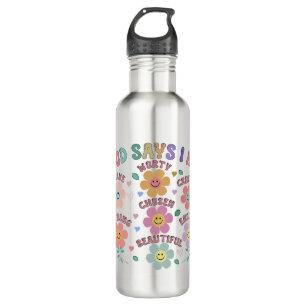 Blossoming Affirmations Thermal Tumbler Stainless Steel Water Bottle
