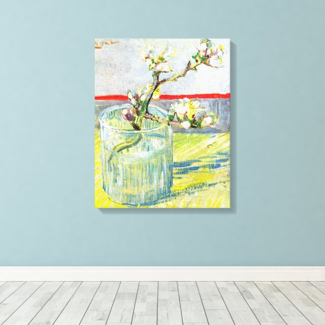 Blossoming Almond Branch by Vincent van Gogh Canvas Print (Insitu(Wood Floor))