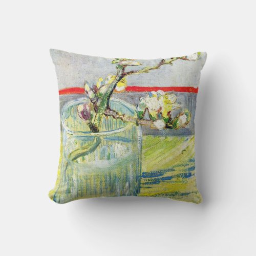 Blossoming Almond Branch by Vincent van Gogh Throw Pillow