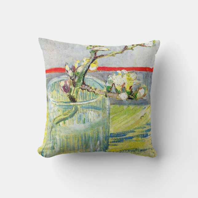 Blossoming Almond Branch by Vincent van Gogh Throw Pillow (Front)