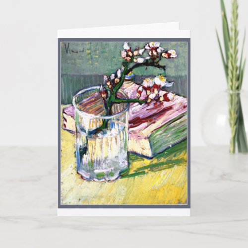 Blossoming Almond Branch in a Glass Card