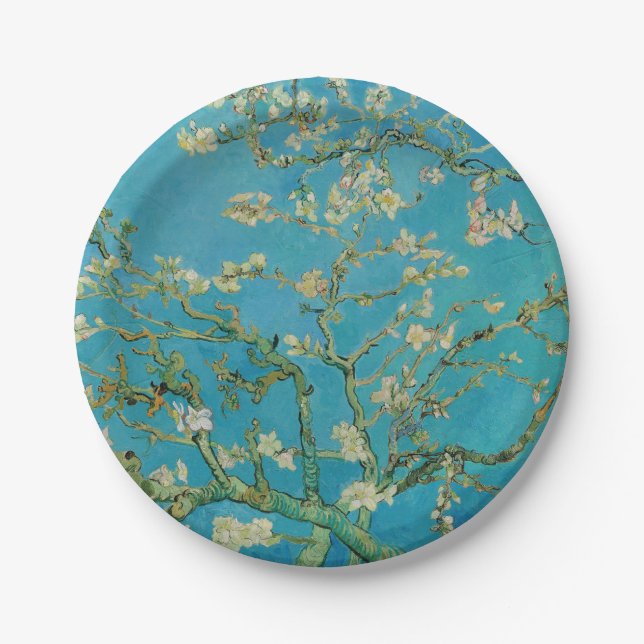 Blossoming Almond Tree by Van Gogh Paper Plates (Front)