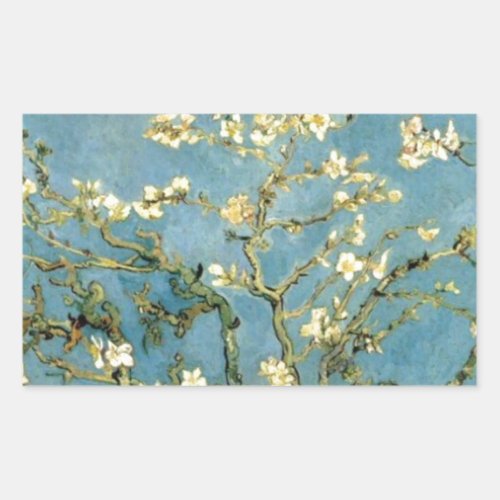 Blossoming Almond Tree by Van Gogh Rectangular Sticker