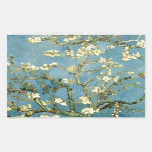 Blossoming Almond Tree by Van Gogh Rectangular Sticker