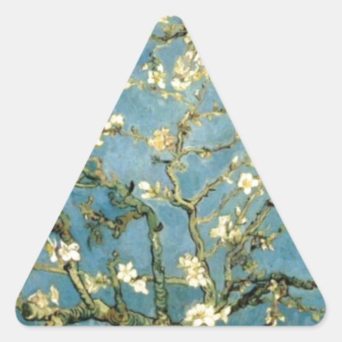 Blossoming Almond Tree by Van Gogh Triangle Sticker