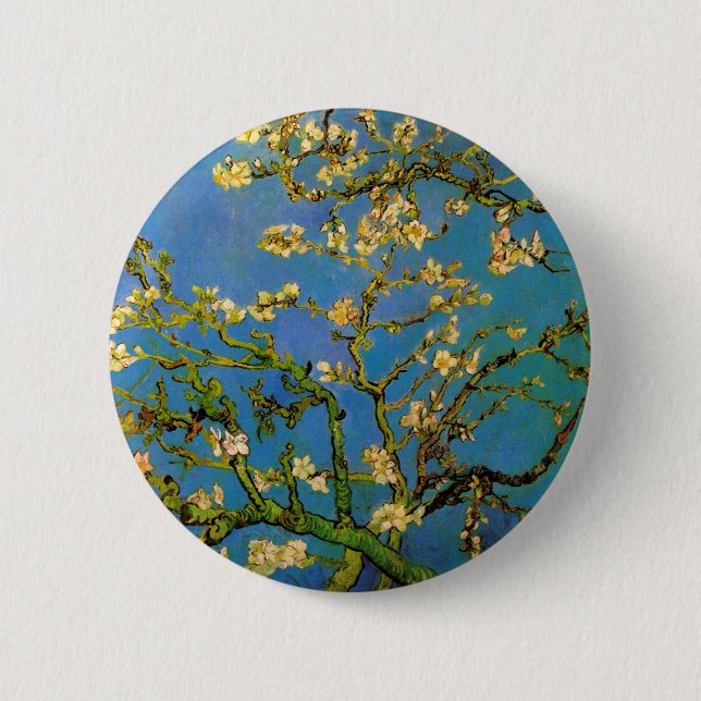 Blossoming Almond Tree by Vincent van Gogh Button (Front)