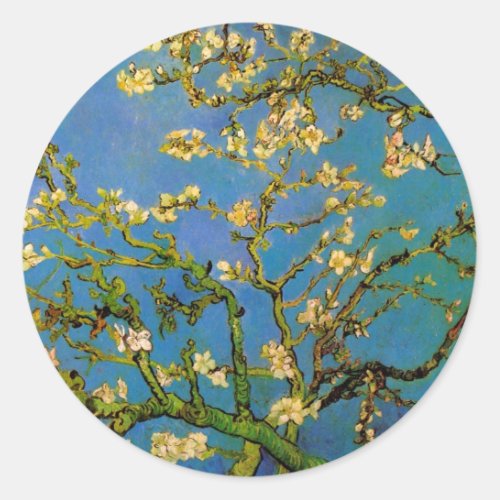 Blossoming Almond Tree by Vincent van Gogh Classic Round Sticker