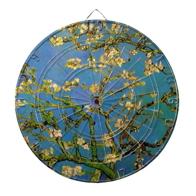 Blossoming Almond Tree by Vincent van Gogh Dartboard With Darts (Front)