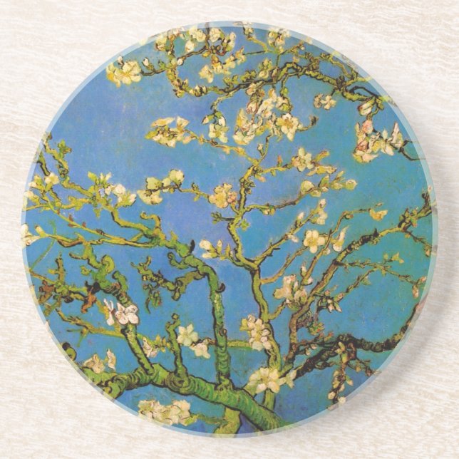 Blossoming Almond Tree by Vincent van Gogh Drink Coaster (Front)