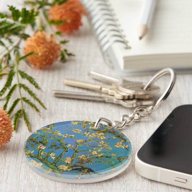 Blossoming Almond Tree by Vincent van Gogh Keychain (Front Right)
