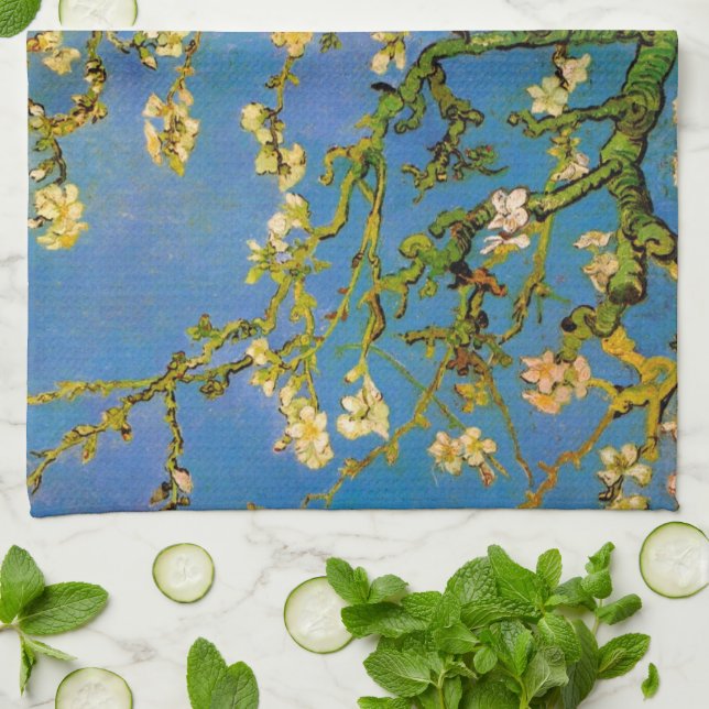Blossoming Almond Tree by Vincent van Gogh Kitchen Towel (Folded)