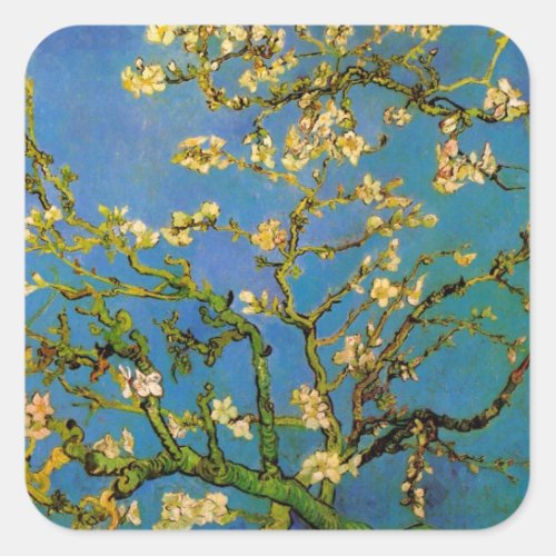 Blossoming Almond Tree by Vincent van Gogh Square Sticker