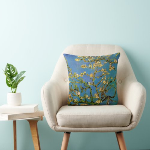 Blossoming Almond Tree by Vincent van Gogh Throw Pillow