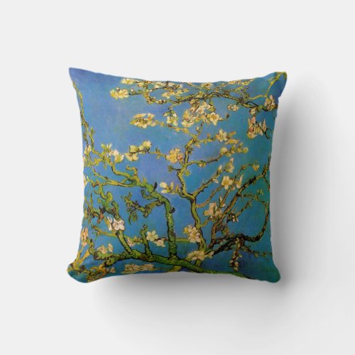 Blossoming Almond Tree by Vincent van Gogh Throw Pillow