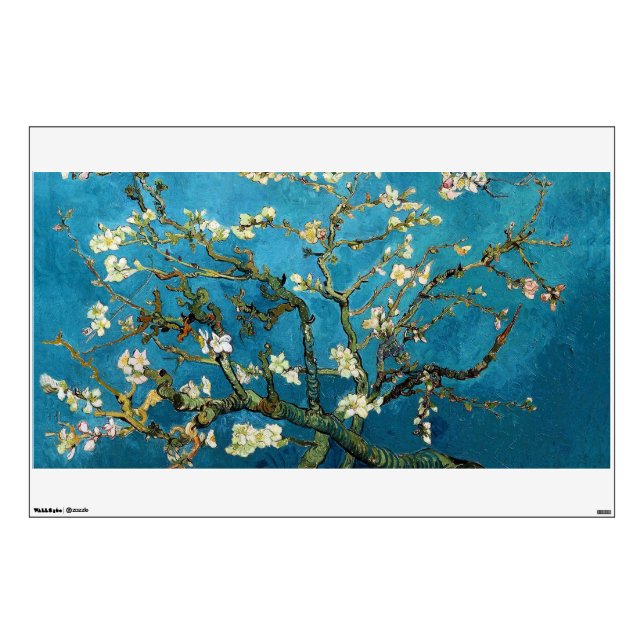 Blossoming Almond Tree by Vincent van Gogh. Wall Sticker (Front)