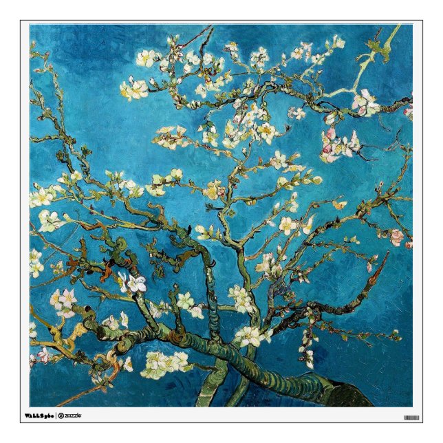 Blossoming Almond Tree by Vincent van Gogh. Wall Sticker (Front)