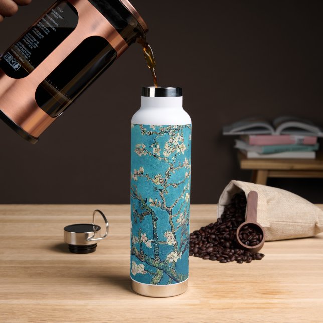 Blossoming Almond Tree Painting Van Gogh Water Bottle (Coffee)