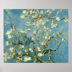 Blossoming Almond Tree Post-Impressionist Poster