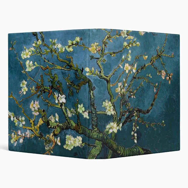Blossoming Almond Tree Van Gogh Fine Art 3 Ring Binder (Background)