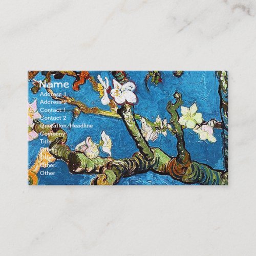 Van Gogh Blossoming Almond Tree (F671) Fine Art Business Card Templates