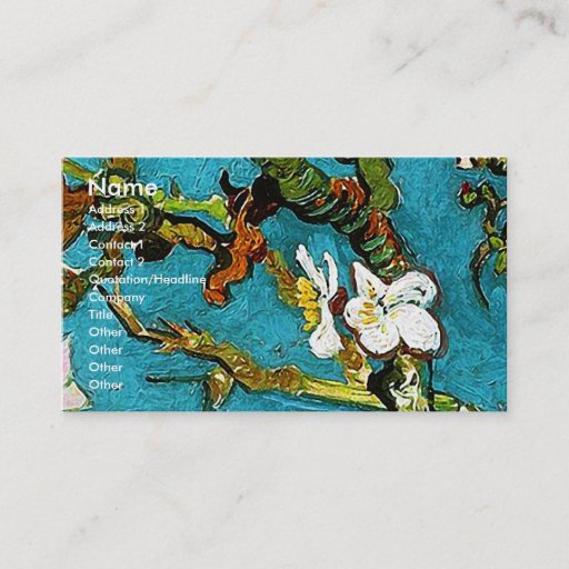 Customizable Van Gogh Blossoming Almond Tree (F671) Fine Art Business Card