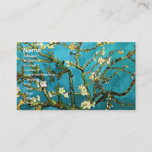 Customizable Van Gogh Blossoming Almond Tree (F671) Fine Art Business Card
