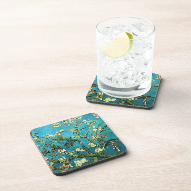 Blossoming Almond Tree Van Gogh Fine Art Drink Coaster (Right Side)