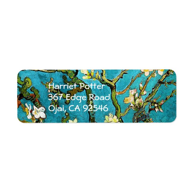Blossoming Almond Tree Van Gogh Fine Art Label (Front)