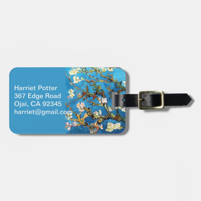 Blossoming Almond Tree Van Gogh Fine Art Luggage Tag (Front Horizontal)