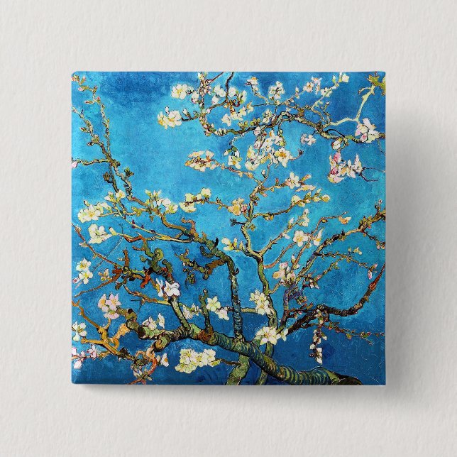 Blossoming Almond Tree Van Gogh Fine Art Pinback Button (Front)