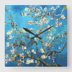 Blossoming Almond Tree Van Gogh Fine Art Square Wall Clock