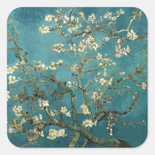 Blossoming Almond Tree _ Van Gogh Square Sticker