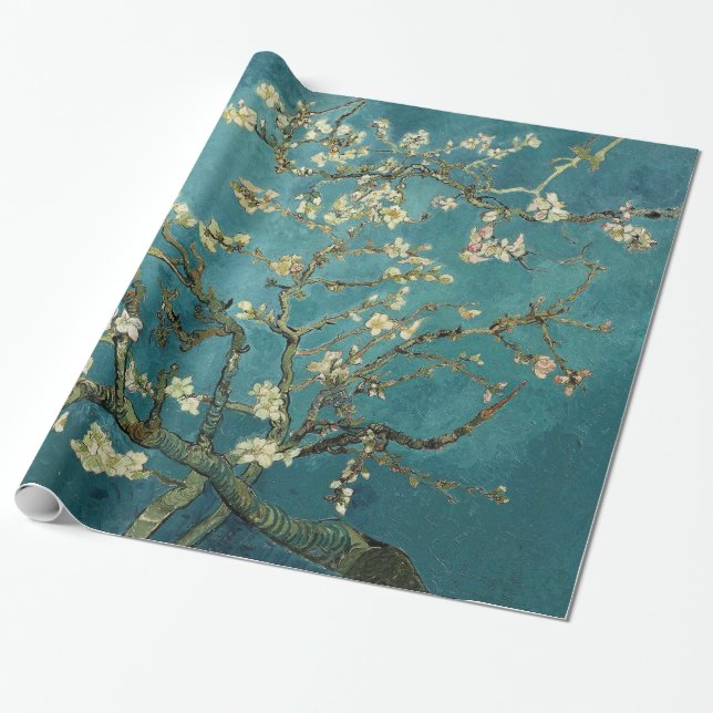 Blossoming Almond Tree, Vincent van Gogh Wrapping Paper (Unrolled)