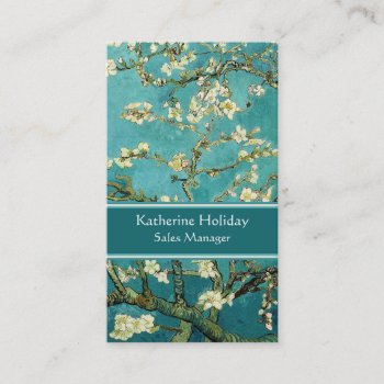Blossoming Almond Tree Vintage Floral Van Gogh Bus Business Card by lazyrivergreetings at Zazzle