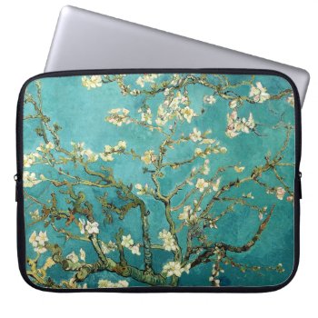 Blossoming Almond Tree Vintage Floral Van Gogh Laptop Sleeve by lazyrivergreetings at Zazzle