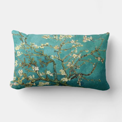 Blossoming Almond Tree Vintage Floral Van Gogh Lumbar Pillow